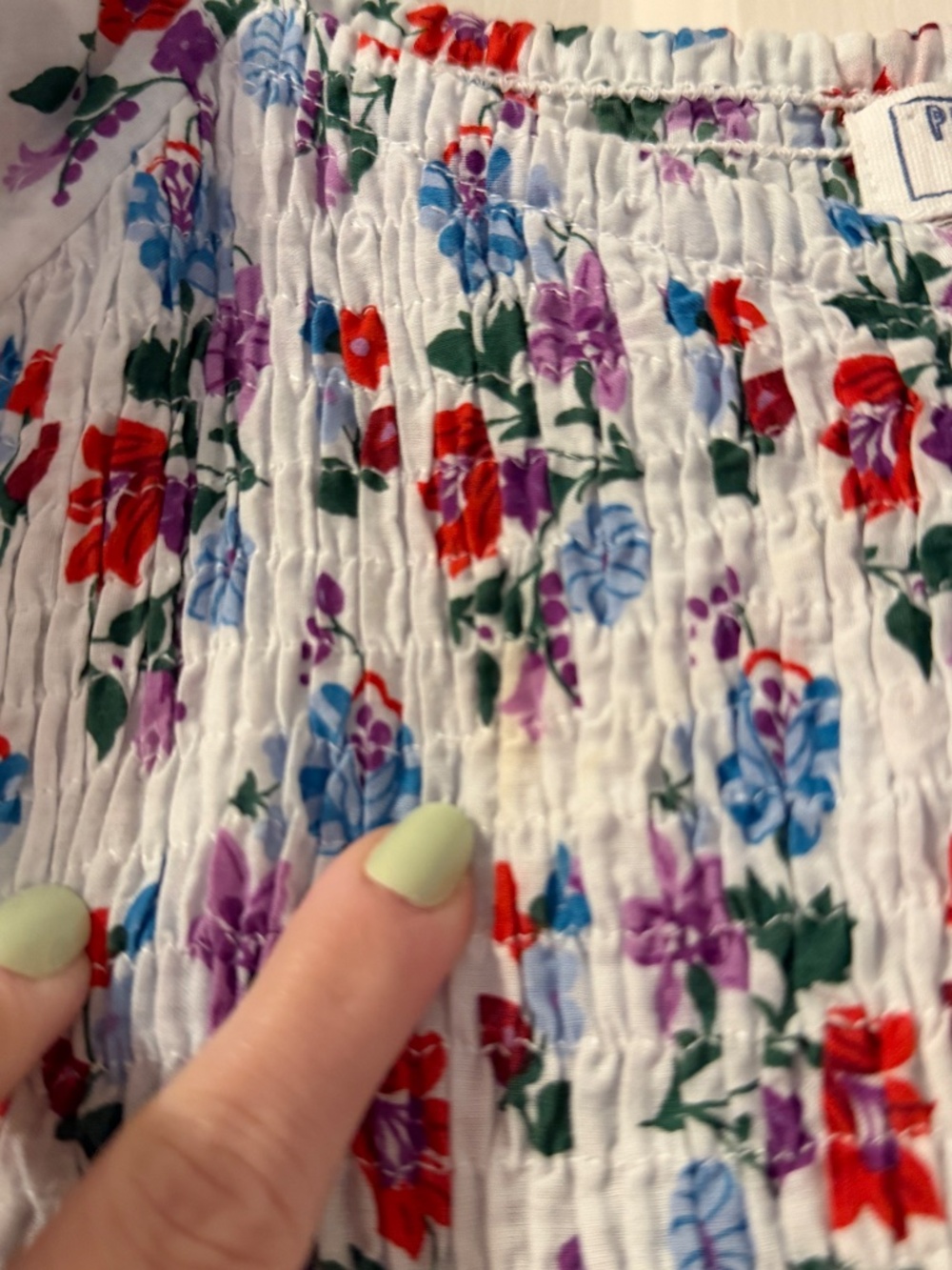 Pink City Prints Cindy Alpine Mix White Floral Tiered Midi Dress Women's Medium - Picture 4 of 8